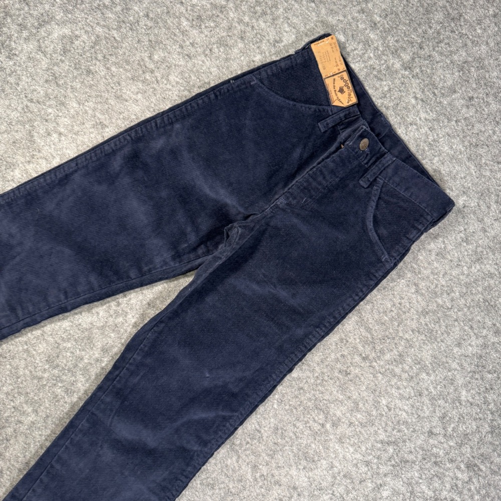 Vintage Sedgefield Navy Blue Corduroy High Rise Flare Pants 26x32 Made in USA